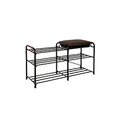 Подставка для обуви ЗМИ 3-х полочная 80 с сиденьем с ящиком, черный