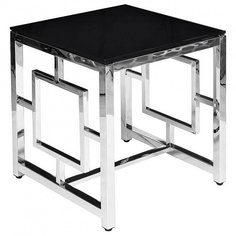 Журнальный столик Garda Decor GY-ET2051212 GRD_3049 50х50х53 см, хром/чёрное стекло