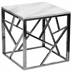 Журнальный столик Garda Decor GY-ET2051214BLSM GRD_3056 50х50х50 см, хром/белый