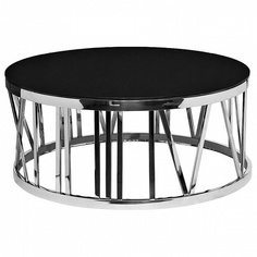 Журнальный столик Garda Decor GY-CT7737 GRD_3050 100х100х42 см, хром/чёрное стекло