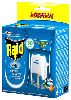 Фумигатор Raid и жидкость от комаров 30 ночей