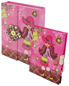 Блокнот с замком Action! Fancy. Девочка в шляпке подарочная упаковка