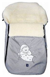 Спальный мешок в коляску Womar №S77 Exlusive Bear Melange fabric Серый