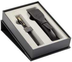Набор подарочный Parker Sonnet - LaqBlack GT, шариковая ручка + чехол