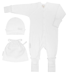 Комбинезон с шапочкой Lucky Child Ажур О1-1аж/белый 50-56 Белый