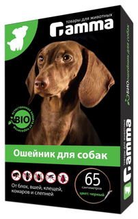 Ошейник для собак против паразитов Gamma БИО черный, 65 см