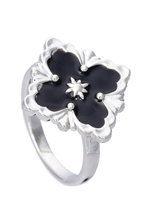 Кольцо женское Selena 60030808 серебристое/черное one size