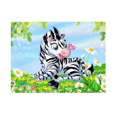 Картина-открытка мозаикой "Маленькая зебра" (13 цветов) Molly