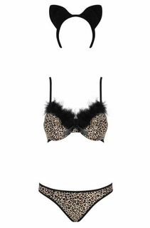 Игровой комплект белья Cheetia с хвостом и ушками Obsessive