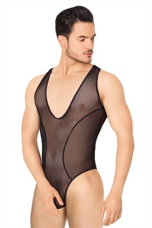 Боди из сетки мужское SoftLine Collection, черный, XL