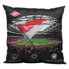 Подушка сувенирная "Флаг", черный, 33х33 см Spartak
