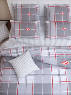 Комплект постельного белья "Сила", красно-белый, Евро., 2 нав. 70х70 Spartak