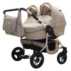 Коляска для двойни 2 в 1 Bart-Plast Fenix Duo Prime бежевый лен 06