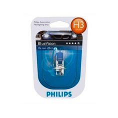 PHILIPS 12336BV Blue Vision Галогенная лампа 12V H3 55W PK22s 4000K блистер 1шт.