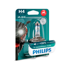 Лампа 12V H4 60/55W +130% PHILIPS X-tremeVision Moto 1 шт. блистер 12342XV+BW