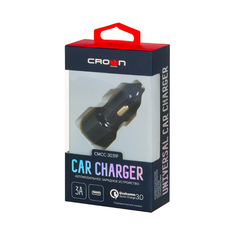 Автомобильное зарядное устройство Crown CMCC-3031F 3/2/1.5 А черный