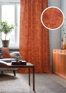 Портьера Eskar 111696660 оранжевый, красный 270х136