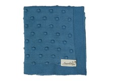 Плед детский вязаный Amarobaby Pure Love Шишечки серо-синий, 105х75