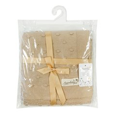 Плед детский вязаный Amarobaby Pure Love Шишечки бежевый, 105х75