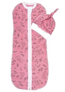 Пеленка-кокон с шапочкой Amarobaby Soft Hugs Розовая мечта, 68-74