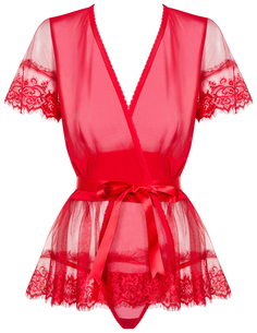 Востихительный пеньюар с атласными лентами Obsessive