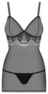 Сорочка полупрозрачная с кружевным декором под лифом Obsessive