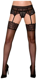 Роскошные чулки с кружевной резинкой без силикона Obsessive