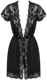 Коротенький пеньюар с кружевными рукавчиками с атласной ленточкой Obsessive