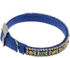 VIPet Ошейник со стразами Мини (синий), 12 мм x 20-25 см Zoo One
