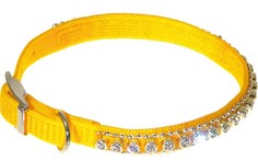VIPet Ошейник со стразами Мини (большой), желтый, 10 мм x 23-28 см Zoo One