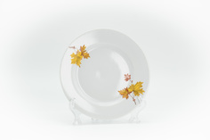 Тарелка столовая Дулево Гладкий край Клен (эконом), диаметр 20 см., фарфор