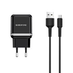 Сетевое зарядное устройство Borofone BA25A 2USB 2.4A 1м Black