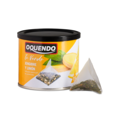 Чай зеленый в пирамидках OQUENDO/ОКЕНДО JENGIBRE Y LIMÓN (Имбирь и лимон) 15*2г