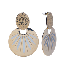 Серьги Moon Paris Ikita диски белые лепестки MIK-20.03-080 золотистые