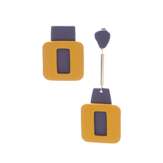 Серьги Moon Paris Del mare асимметрия MoD-20.03-010 горчичные