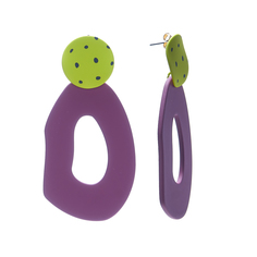 Серьги Moon Paris Del mare овал с принтом MoD-20.03-002 бордо