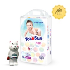 Подгузники-трусики YokoSun размер M 6-10 кг 58 шт Игрушка для ванной котик Йоко в подарок