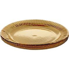 Тарелка одноразовая Bibo бумажная золотистая 230 мм 10 штук в упаковке Malungma