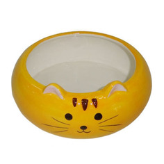 Миска для домашних животных Foxie Kitten, керамическая, оранжевая, 280мл