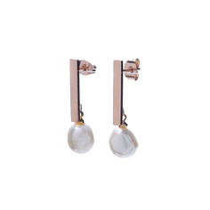 Серьги Moon Paris с жемчугом Mo-20.02-066 золотистые