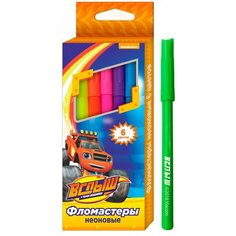 Фломастеры неон 6 цветов Вспыш тм Blaze and the Monster Machines Росмэн