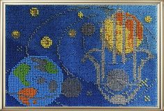 Набор для вышивания бисером Вышивальная мозаика Панно Хамса Рука Фатимы Космос