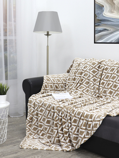 Плед Absolute Deco Lux Клетка Фланель Евро Серо-бежевый/белый Tex Republic