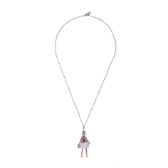 Подвеска Moon Paris кукла Тиффани в розовом наряде серебристая