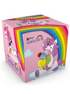 UNC-FC-02/розовый Салфетки бумажные выдергушки "Единорог" 3-х слойные, 56 шт, World Cart