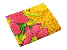 Полотенце кухонное вафельное в клеточку Verona Flowers, 60x35, желтый