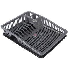 Настольная сушилка для посуды с поддоном Home Comfort, цвет серый