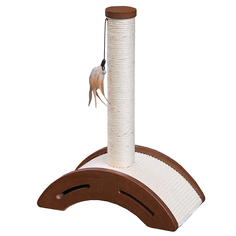 Когтеточка для кошек FOXIE Столбик на подставке 40х21х55см коричневый