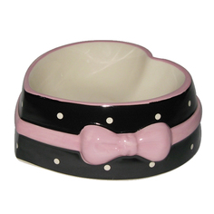 Миска для животных FOXIE Heart розовая керамическая 16х15,5х6см 250мл