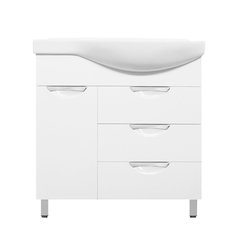 Тумба с раковиной Style Line Жасмин 82 L напольная, 3 ящика, с корзиной